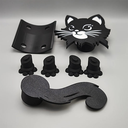 黒いかわいい猫のトイレットペーパーホルダー、紙タオルのチューブ直径38mm-41mm/1.50インチ-1.57インチに適しています